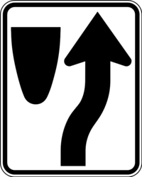  This rectangular, white sign with black symbols tells that you must: 