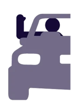  The driver's left arm and hand are extended upward. This hand signal means that the driver plans to: 